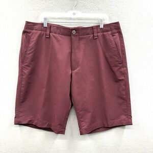 Under Armour Men's Burgundy HeatGear Loose Fit Golf Shorts Size 40 Performance